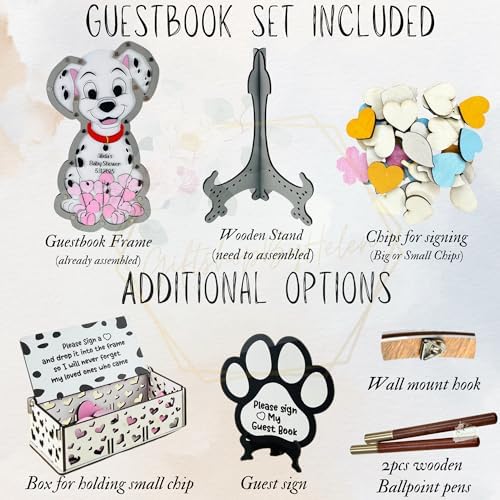 Dog Baby Shower Guest Book Alternative, Personalized Puppy Sign-in Board - Image 7