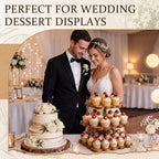 Novabright 3 Tier Scalloped Cupcake Stand for Wedding Birthday, Square - Image 5