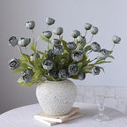 6 Pcs 27" Faux Silk Peony Artificial Flowers Stems for Vase (Dark Gray) - Image 6