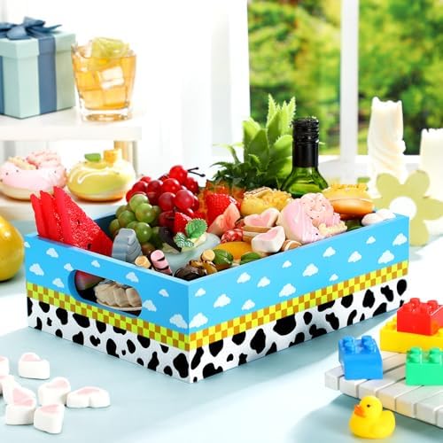 GlikCeil Cow Print Wooden Serving Tray with Handles, 11.4 x 8.7 Inch - Image 5