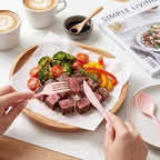 Supernal 180Pcs Extra Heavy Duty Pink Plastic Cutlery Silverware Set - Image 4