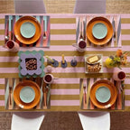 Tudomro Striped Tablecloth, Rectangle, Olive, Dusty Rose, 60'' X 120'' - Image 7