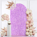 MODFUNS Sequined Lavender Arch Cover 6.6FT Spandex Arch Covers Stretchy Backdrop Wedding Arch Cover Backdrop Fabric Arch with Cover Backdrop for Wedding Ceremony Birthday Party Supplies by MODFUNS