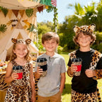 Whaline 50Pcs 16Oz Cheetah Print Leopard Party Disposable Coffee Cups with Lids and Sleeves Jungle Safari Leopard Paper Drinking Cup for Birthday Baby Shower Party Supplies - Image 6