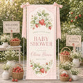 Sweet Little Berry Pink Gingham Baby Shower Welcome Banner by Custom