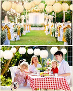Treela Paper Lanterns Bulk, 5 Sizes, Round Chinese Lamp, White, 80 Pcs - Image 6