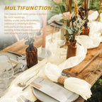 20 Pack Cheesecloth Table Runner - 17x108 Inch Ivory Boho Gauze Cheese Cloth Table Runners for Baby Bridal Shower Decoration Wedding Party Summer Garden Farmhouse - Image 5