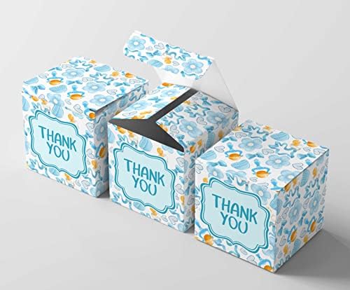 Paper Box - Mini Favor Box For Baby Shower 4x4x4 Inches Paper Gift Boxes, Candy Paper Box For Party Favors, Baby Shower Blue Baby Cot,Boy Theme- Pack Of 20 - Image 5