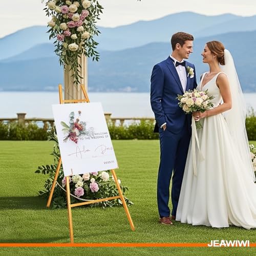 JEAWIWI Floor Easel Stand, Gold, 4-Tier Heavy Duty Metal for Wedding Sign - Image 7