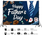 10x6.5ft Blue Fathers Day Backdrop Suit Tie Fathers Day Photo Backdrop Love Best Dad Ever Father's Day Decorations Background Family Prom Newborn Party Birthday Party Banner Photo Booth - Image 3