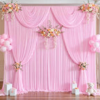20ft x 12ft Light Pink Backdrop Curtains Wrinkle Free Backdrop Curtain for Wedding Parties Pink Fabric Backdrops Drapes Back Drop Cloth Bridal Shower Stage Curtains Wedding Decorations for Reception - Image 4