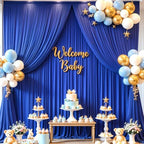 10x10ft Royal Blue Backdrop Curtain for Wedding Parties Wrinkle Free Fabric Royal Blue Drapes Backdrop Decoration for Baby Shower Birthday Photography Decoration 2 Panels, 5ft x 10ft - Image 3
