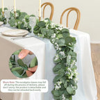 Eucalyptus Garland with White Flowers 4 Packs 5.9Ft Artificial Plants Vines - Image 7
