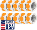 Perco Neon Orange Perforated Round Circle Dot Sticker 3-Inch Labels — 10 Rolls, 5,000 Stickers - Sale, Clearance & Limited-Time Offer Signage, High Visibility - Made in USA by Perco