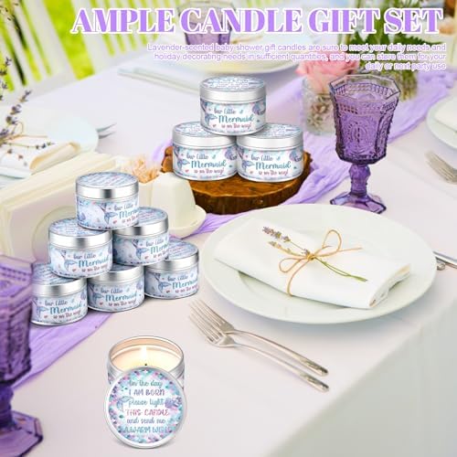 MTLEE Mermaid 24 Pcs Baby Shower Party Favors Candles Lavender Scented Baby Shower Favors for Guests Rustic Tealights Candles Gender Reveal Return Gifts(Colorful, 1.2 oz) - Image 5