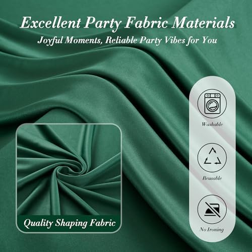 20 ft x 10 ft Wrinkle Free Hunter Green Backdrop Curtain for Parties, Polyester Dark Green Photo Backdrop Drapes 4 Panels 5x10ft for Baby Shower Wedding Birthday Party Photography Curtains - Image 6