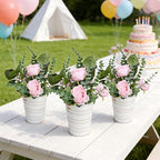 Wedding Pink Flower Table Centerpieces - 6 PCS, 10 Inches - Image 4