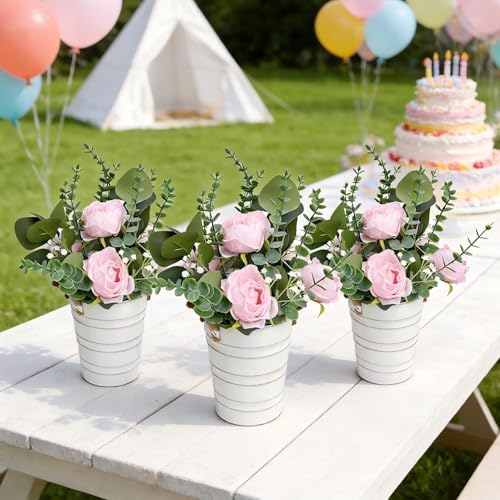 Wedding Pink Flower Table Centerpieces - 6 PCS, 10 Inches - Image 4