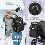 RUVALINO Baby Diaper Bag Backpack with Changing Pad, Black Leopard - Image 5