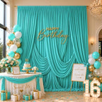 10ft×15ft Turquoise Backdrop Curtain for Wedding Parties - Image 4