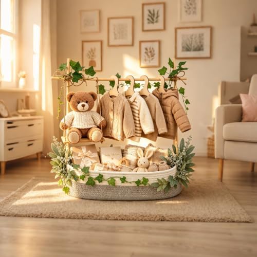 Large Baby Shower Basket Empty Baby Shower Crate Closet Woven Baskets - Image 7