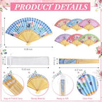 Briwooody 48 Set Floral Folding Hand Fans Bulk Vintage Floral Paper Fan with Organza Bags Retro Wedding Favors for Guests for Garden Bridal Shower Supplies Bridesmaid Gifts Tea Party Decorations - Image 2