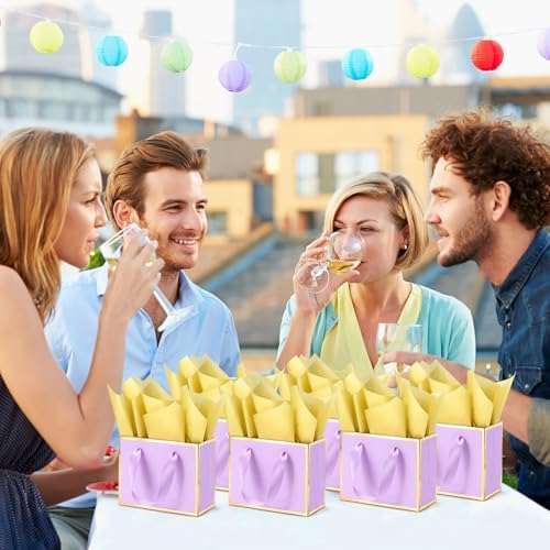 EQOREIIN 30 Pcs Metallic Paper Small Gift Bags with Handles & Tissue Paper - Image 6