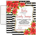 Amanda Creation Custom Baby Shower Invites Poinsettia Flowers Baby Shower Invitation 20 5x7 Custom Personalized Winter Invites With Envelopes by AmandaCreation