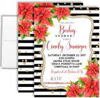 Amanda Creation Custom Baby Shower Invites Poinsettia Flowers Baby Shower Invitation 20 5x7 Custom Personalized Winter Invites With Envelopes by AmandaCreation
