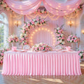 Wish Care Pink Satin Table Clothes for 8 Foot Rectangle Tables - 8FT Wrinkle Resistant Glitter Rectangle Tablecloths, Party Table Covers for Wedding Banquet, Baby Shower, Birthday, Holiday Dinner by WishCare