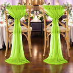 Pack of 25 Chiffon Chair Sashes for Wedding & Event Décor - Parrot Green - Image 6