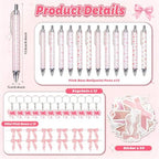 12 Sets Pink Bow Party Favors Includes 24 Oz Tumblers with Lids and Straws Pens Keychains Clear Gift Bags Coquette Aesthetic Gifts Set for Guests Bridal Baby Shower Birthday Party Supplies - Image 3
