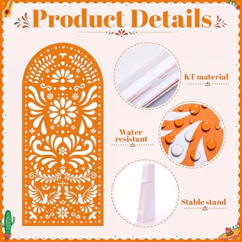 Gerrii 6 ft Cielito Lindo Arch Backdrop, All-in-one Stand up, Orange - Image 3