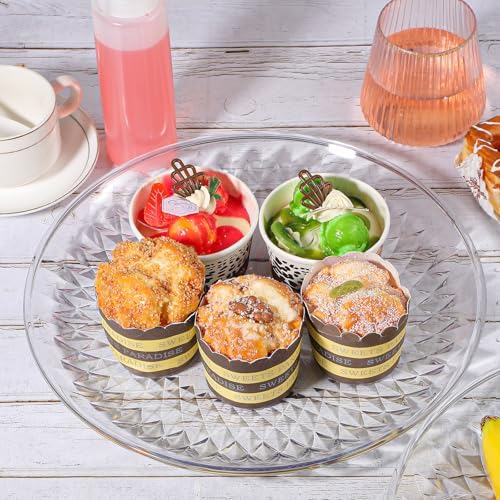 10 Pcs Round Plastic Serving Platters 12 Inch, Round Plastic Platters for Serving Food, Clear Plastic Serving Platters for Partys Cake Cookie Fruits Birthday Wedding Supplies - Image 7
