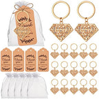 50 Pieces Diamond Shape Keyring/keychain for Bridal Shower,Wedding Party Decorations,Game Prizes, Favors,Gift,Decor,Souvenirs to Guests Bulk with Thank You Tags and Gift Bags by YKLIGTNPARTYFAVORS