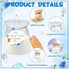 24Pcs Baby Shower Candle Party Favors Lavender Scented Glass Jars Wax Candle Bulk with Thank You Cards Organza Bags for Guests Boy Girl Birthday Gender Reveal Gift Souvenirs (Blue Bear, 24) - Image 3