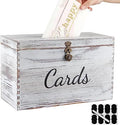 MDLUU Wood Wedding Card Box, Rustic Wedding Money Case with Lock, Envelope Holder Card Receiving Box for Reception, Birthday Party (White) by MDLUU
