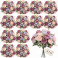 Geosar 36 Bundles Artificial Peonies Flowers,Dusty Pink, Light Pink, Purple by Geosar