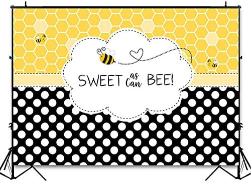 Avezano Sweet As Can Bee Backdrop Honeycomb Bee Theme Baby Shower Photography Background Photoshoot Bee-Day Birthday Party Decorations Cake Table Banner (8x6ft) - Image 3