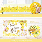 Bee Baby Shower Decorations for Girl – 126PCs Honey Bee Themed Party Supplies Set with Sweet as can Bee Backdrop, Pink Yellow Balloon Garland Kit, Tablecloth, Sash, Badges - Image 5