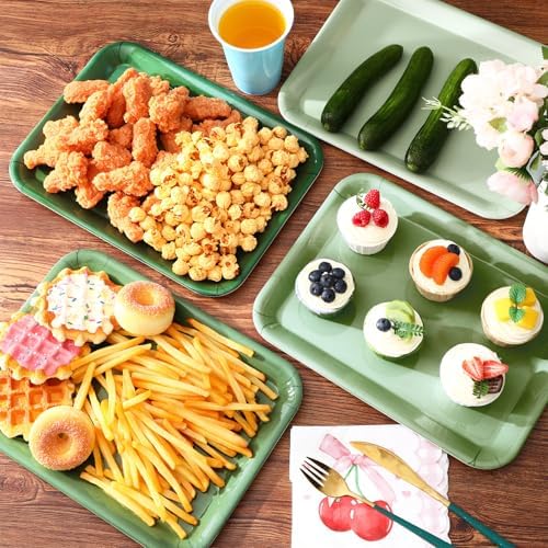 4 Pieces Boho Serving Trays Melamine Platters - Image 4