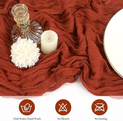 20 Pack Cheesecloth Table Runner 17 x 108 Inch, Terracotta - Image 4
