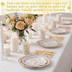 Funnymoom 400 Pcs Wildflower Bridal Shower Party Supplies for 50 Guests Floral Miss to Mrs Paper Plates and Napkins Knives Spoon Fork Cup Disposable Dinner for Women Wedding Engagement Party Favor - Image 4