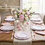 COLOSUS 150PCS White Pink Plastic Plates, Party Plates and Cutlery Set. - Image 5