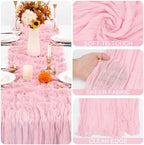 16 Pack Pink Valentine's Day Cheesecloth Table Runner 21x120 Inch Gauze Table Runners Reusable Polyester 10ft Boho Rustic Cheese Cloth Table Runner for Wedding Party Baby Shower Birthday - Image 5