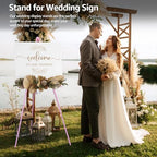 NianFeng Wooden Easel Stand for Sign, Easel Display Stand Floor for Wedding Sign with Adjustable Tray, 63-Inch, Tripod A-Frame Poster Light Duty, Welcome, Art Show & Baby Shower (Pink) - Image 6