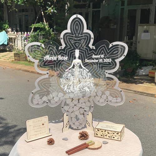 Wooden Heart Drop Box Guest Book Alternative for Sweet 16 & Quinceanera - Image 4