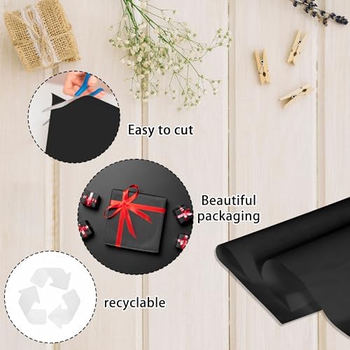 Black Tissue Paper Bulk 1000 Sheets for Gift Wrapping, 20 X 30 Inch Packaging Wrapping Tissue Paper Bulk for Floral, Birthday, Christmas, Halloween, DIY Crafts - Image 4