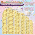 Yellow Summer Arch Backdrop Cover 7.2 ft Modern Bees Honeycomb 2 Sided Wedding Arch Covers Stretchy Backdrop Round Top for Birthday, Party, Baby Shower Decorations - Image 7