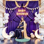 10x14ft Deep Purple Backdrop Curtains for Wedding Party, 2 Panels 14 ft Long Back Drop Cloth, Wrinkle-Free Polyester Drapes for Birthday, Baby Shower, Stage Photography Background - Image 2